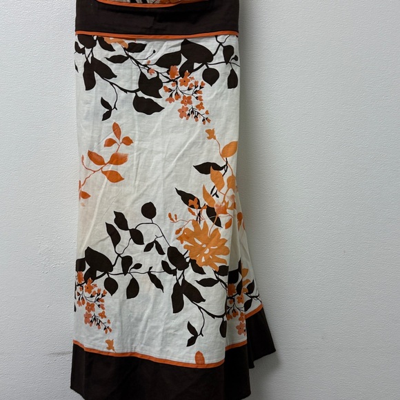 Speechless Strapless Dress or Halter Top with Orange and Brown Floral Design - Picture 16 of 16